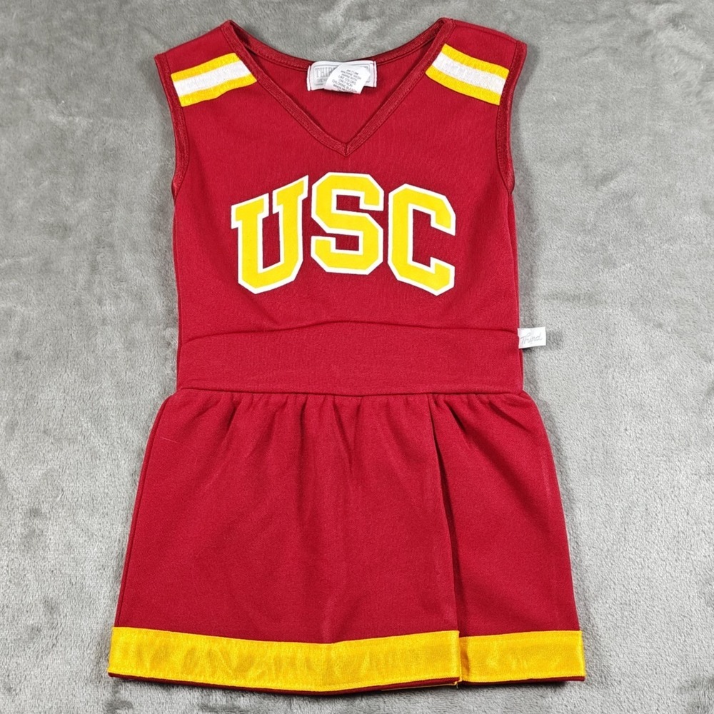 Vintage USC Trojans Cheerleader Dress Toddler 2T Red Third Street Cheer Uniform
